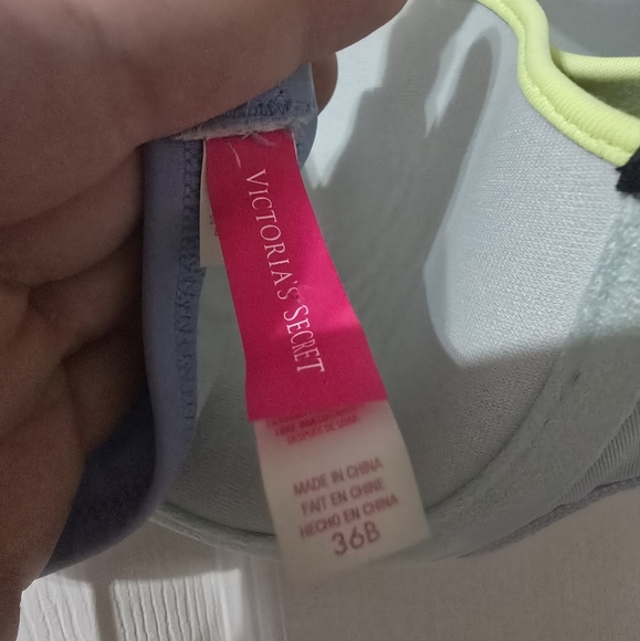 Victoria's Secret Colorblock Bikini Swim Top, Demi Cut, Padded Cups, Sz 36B, EUC - Picture 7 of 8